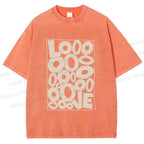 Unisex Looooove Bubbles Printed Washed Tee