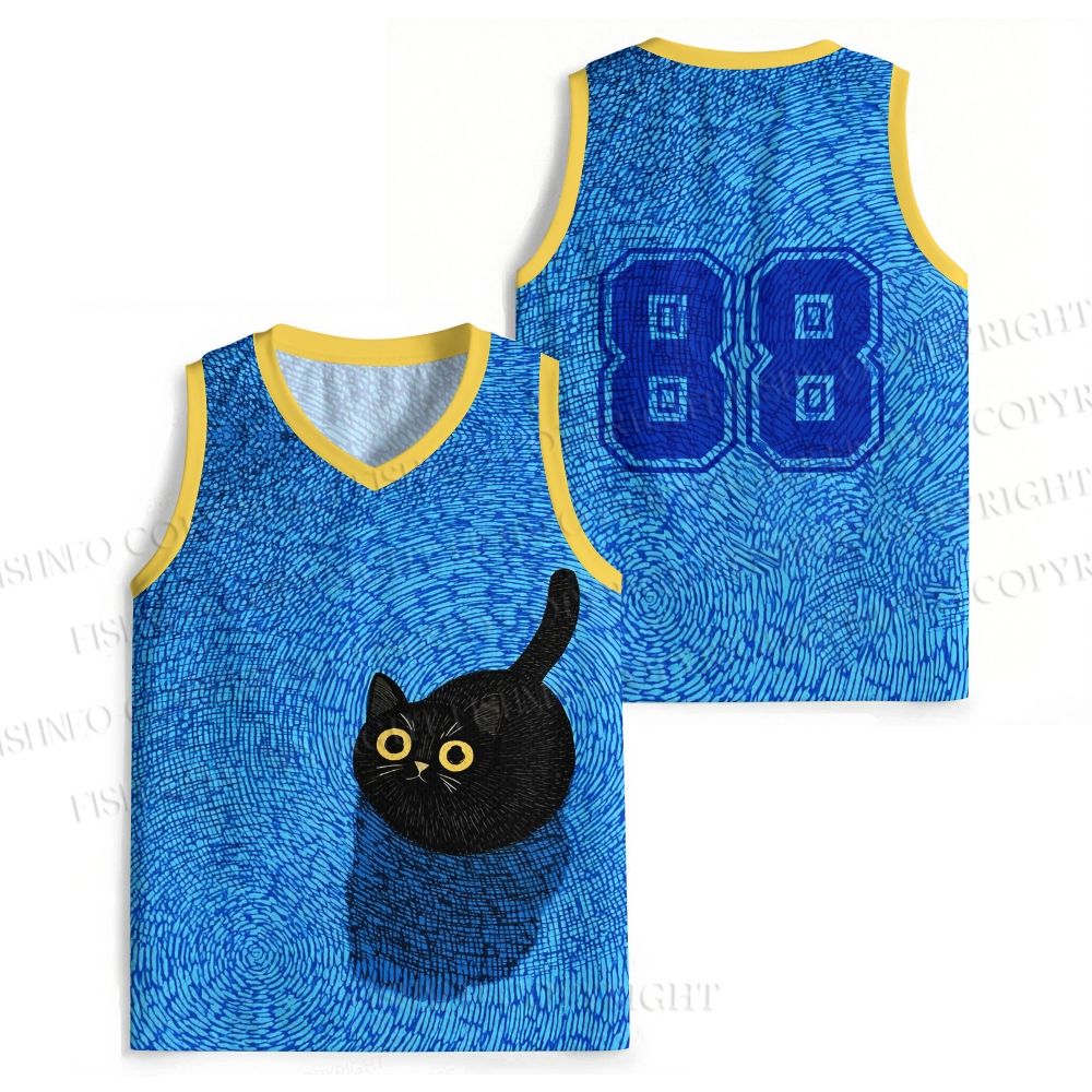 Black Cat In Water Jersey Tank
