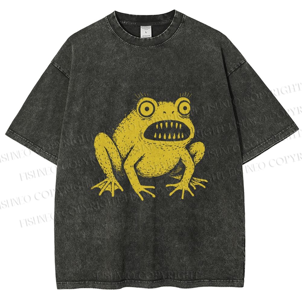 Horrible Japanese Frog Vintage Washed T-shirt