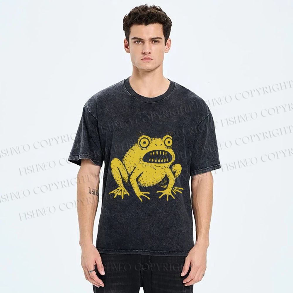 Horrible Japanese Frog Vintage Washed T-shirt