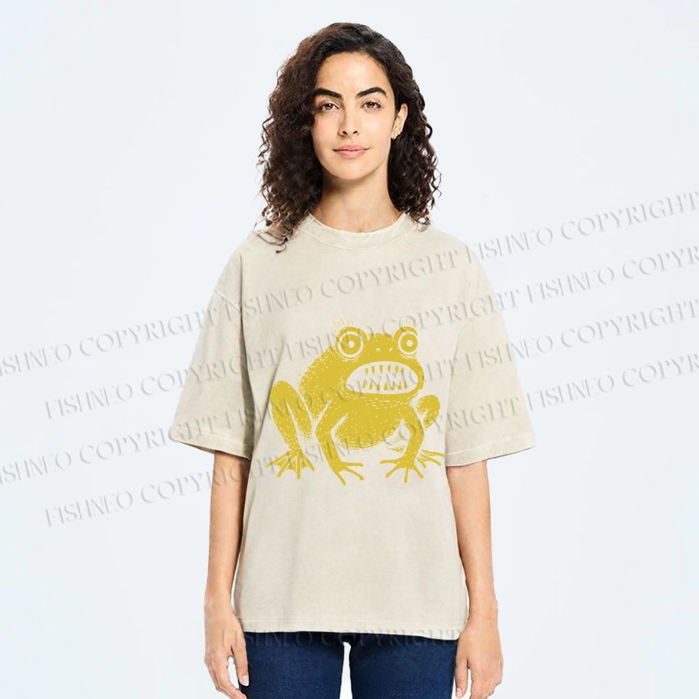 Horrible Japanese Frog Vintage Washed T-shirt