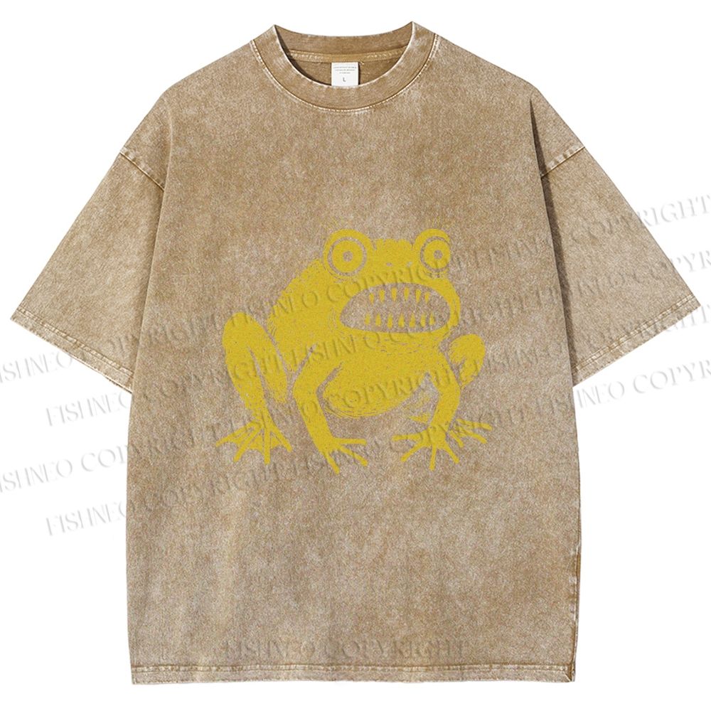 Horrible Japanese Frog Vintage Washed T-shirt