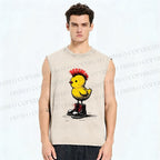 Unisex Punk Chick Printed Washed Tank Top