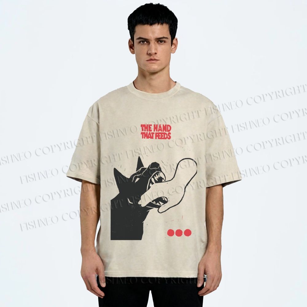Unisex Dogbite Printed Washed Tee