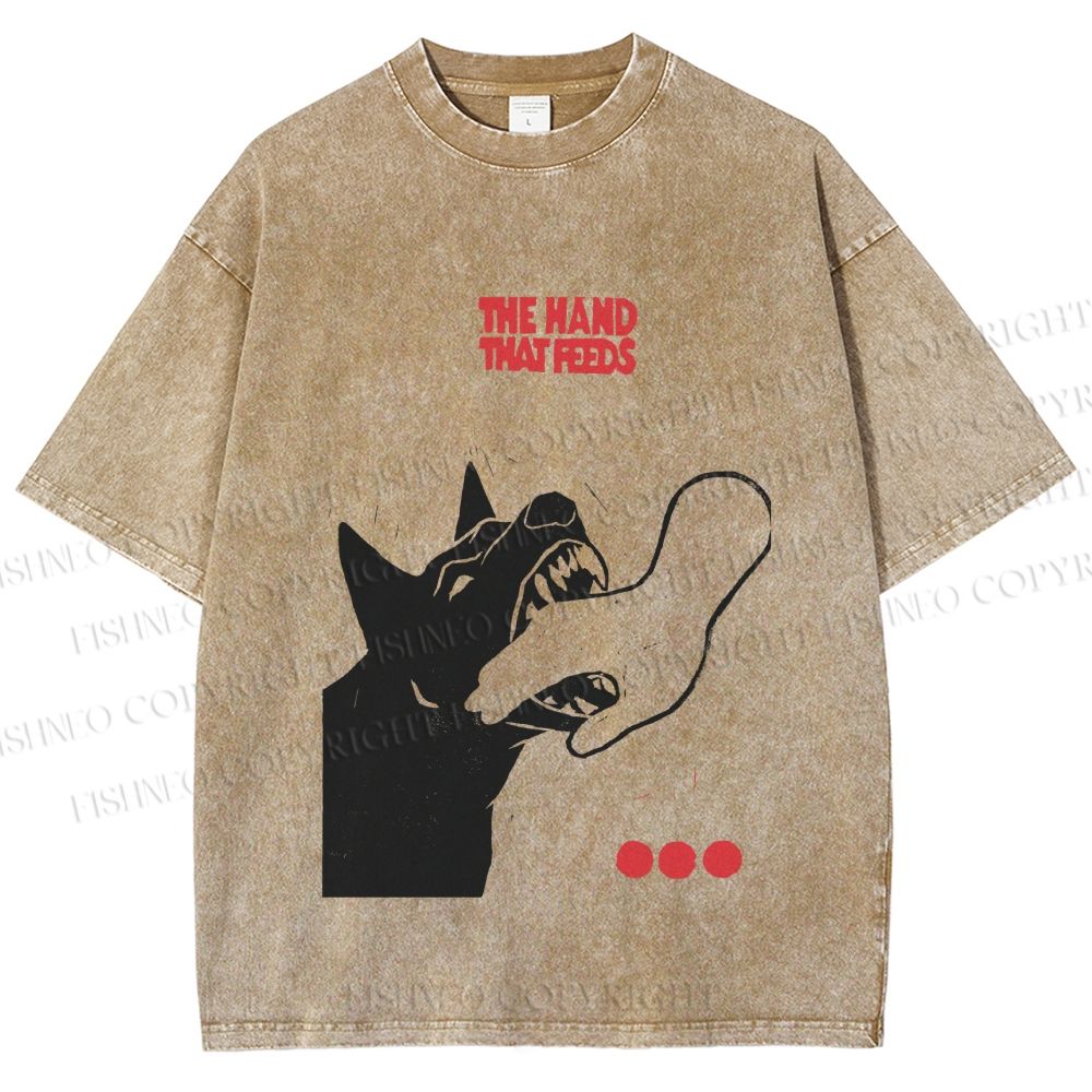 Unisex Dogbite Printed Washed Tee