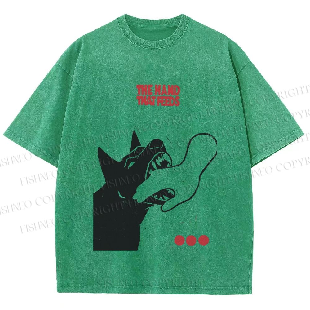 Unisex Dogbite Printed Washed Tee