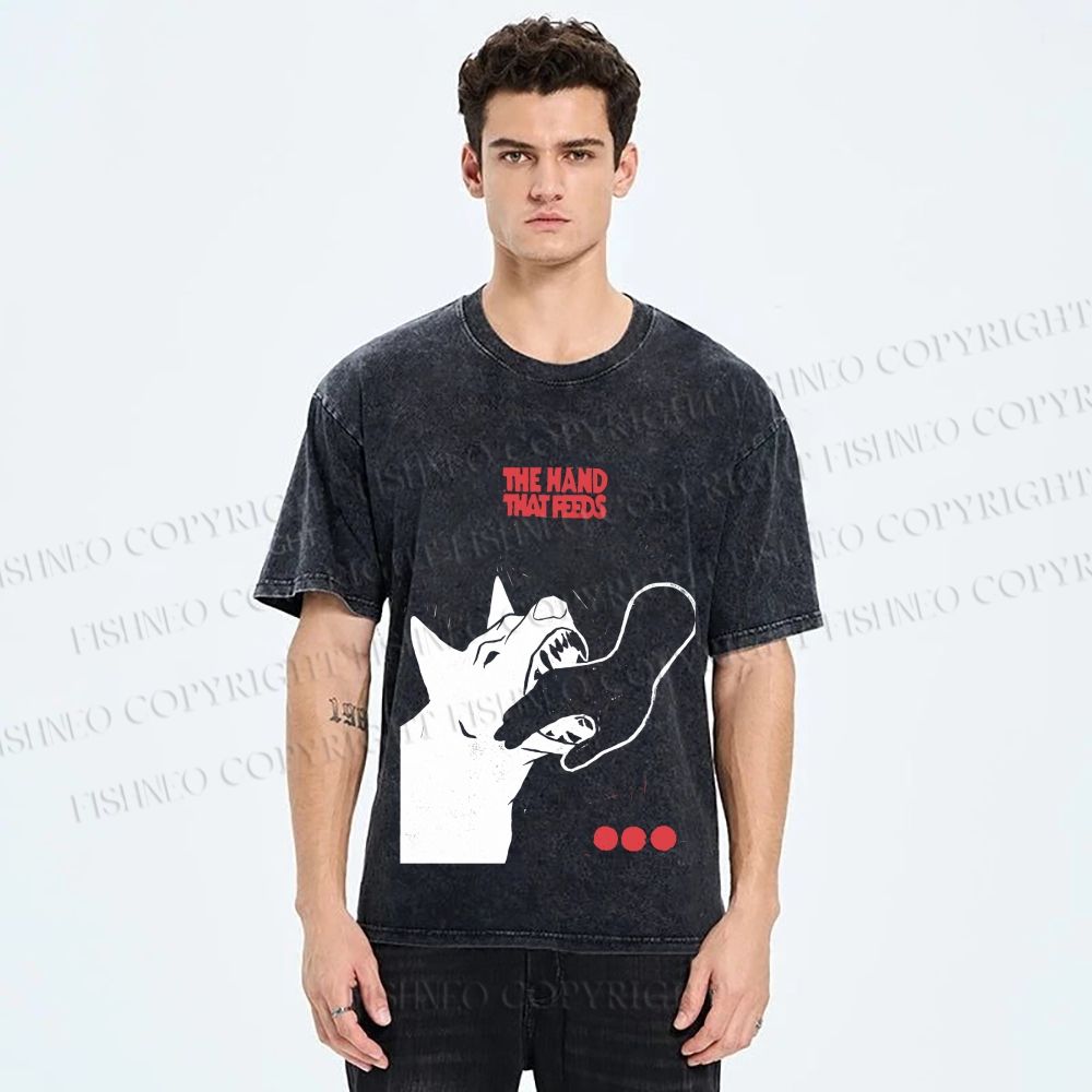 Unisex Dogbite Printed Washed Tee