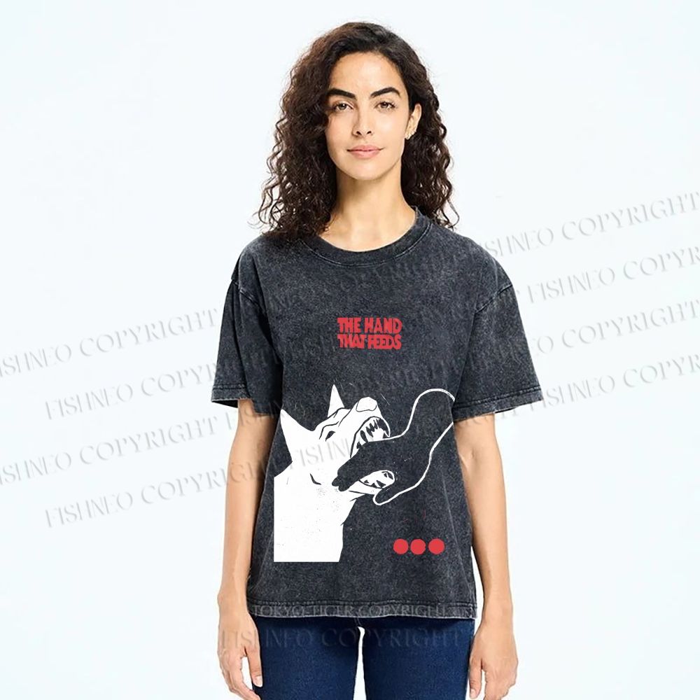 Unisex Dogbite Printed Washed Tee