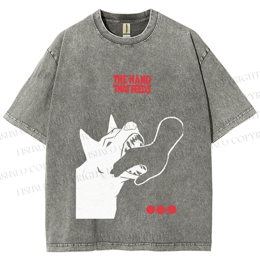 Unisex Dogbite Printed Washed Tee