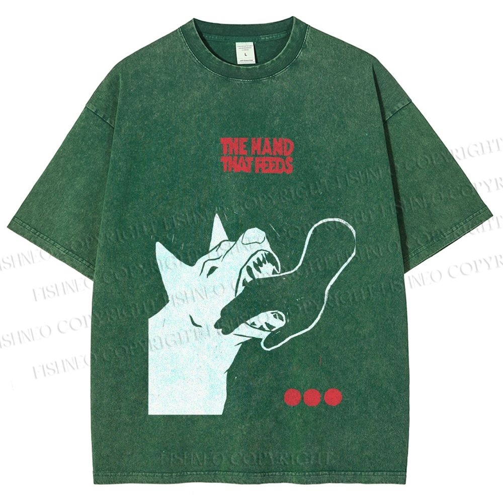 Unisex Dogbite Printed Washed Tee