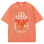 Unisex Osaka Drunken Octopus Printed Washed Tee