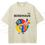 Unisex Birdhaus Printed Washed Tee