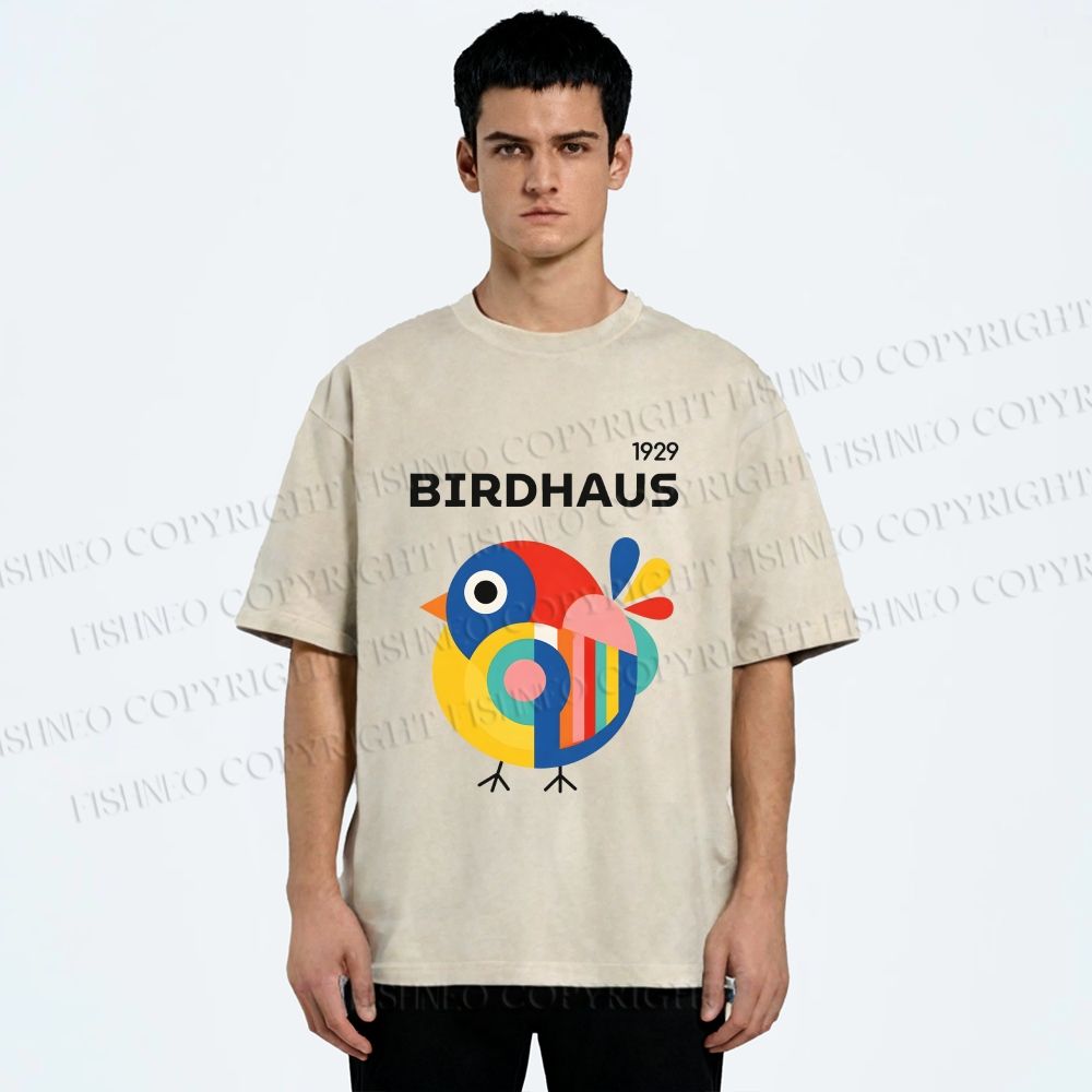 Unisex Birdhaus Printed Washed Tee