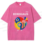 Unisex Birdhaus Printed Washed Tee
