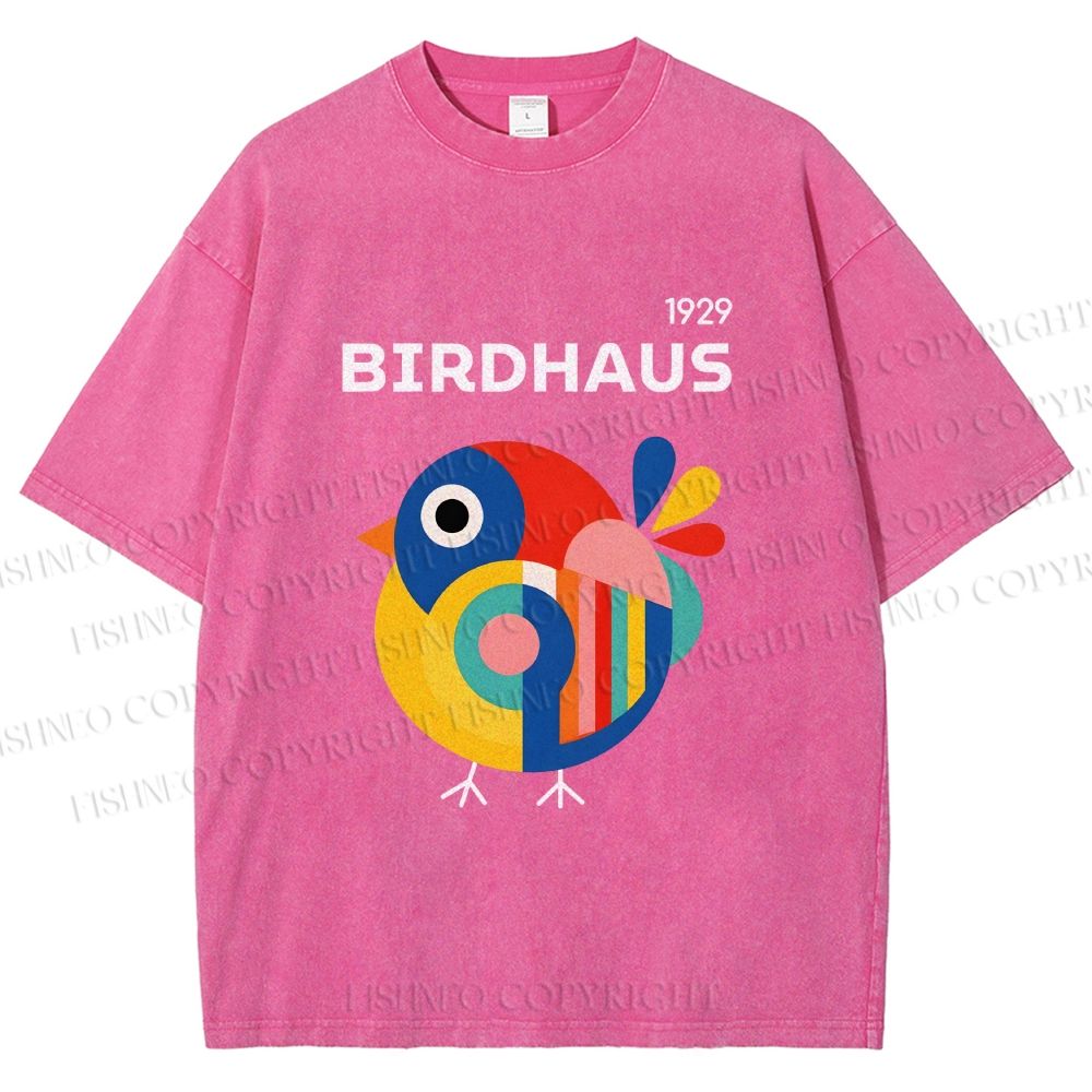 Unisex Birdhaus Printed Washed Tee