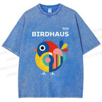 Unisex Birdhaus Printed Washed Tee