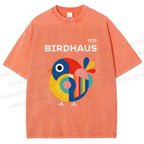 Unisex Birdhaus Printed Washed Tee