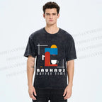 Unisex Bauhaus Coffee Time Printed Washed Tee