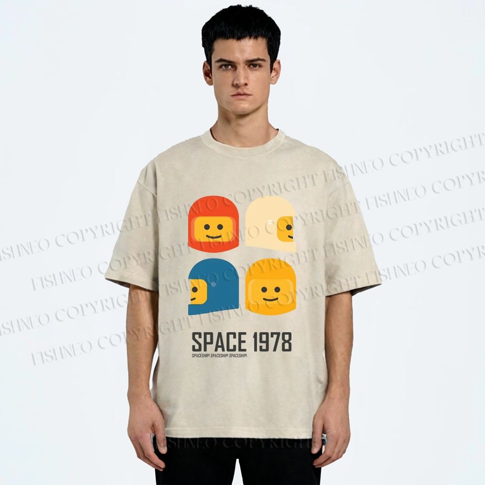 Unisex Space 1978 Printed Washed Tee