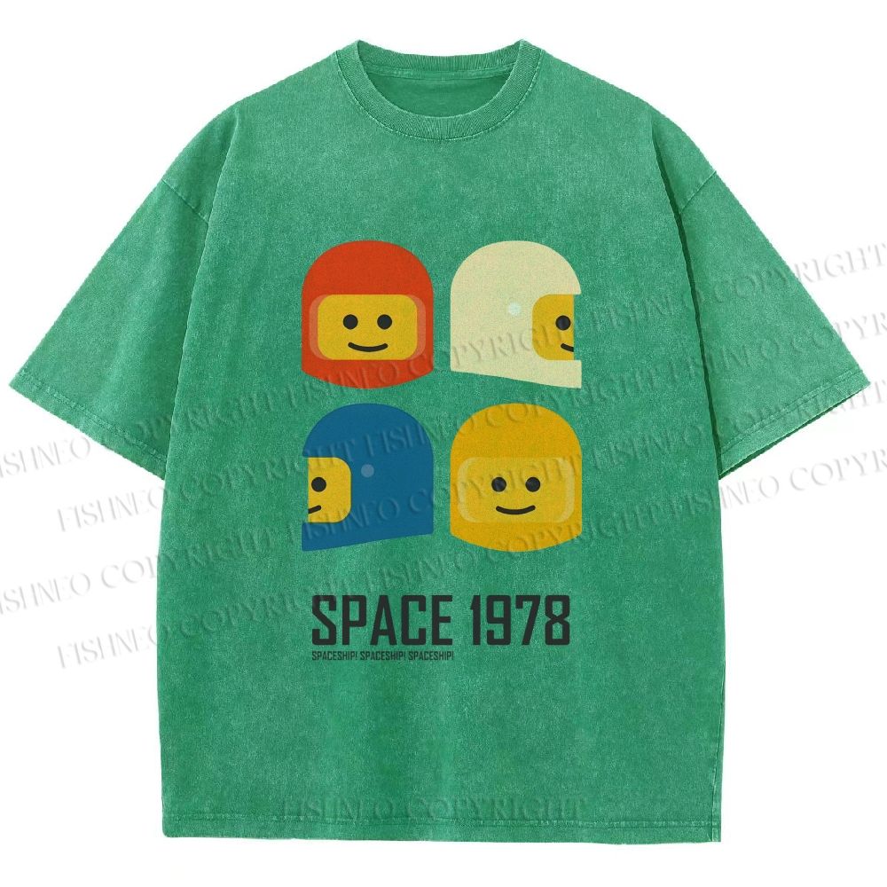 Unisex Space 1978 Printed Washed Tee