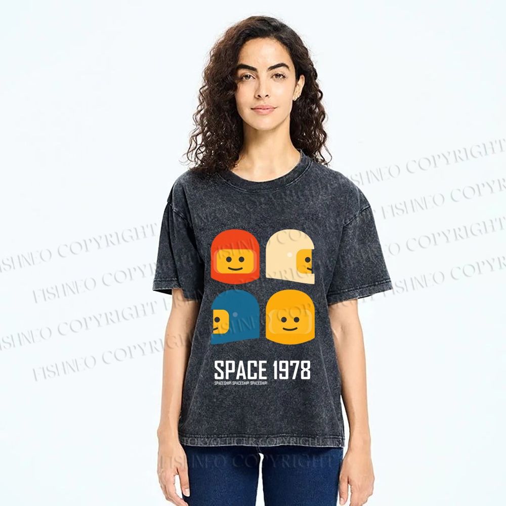 Unisex Space 1978 Printed Washed Tee