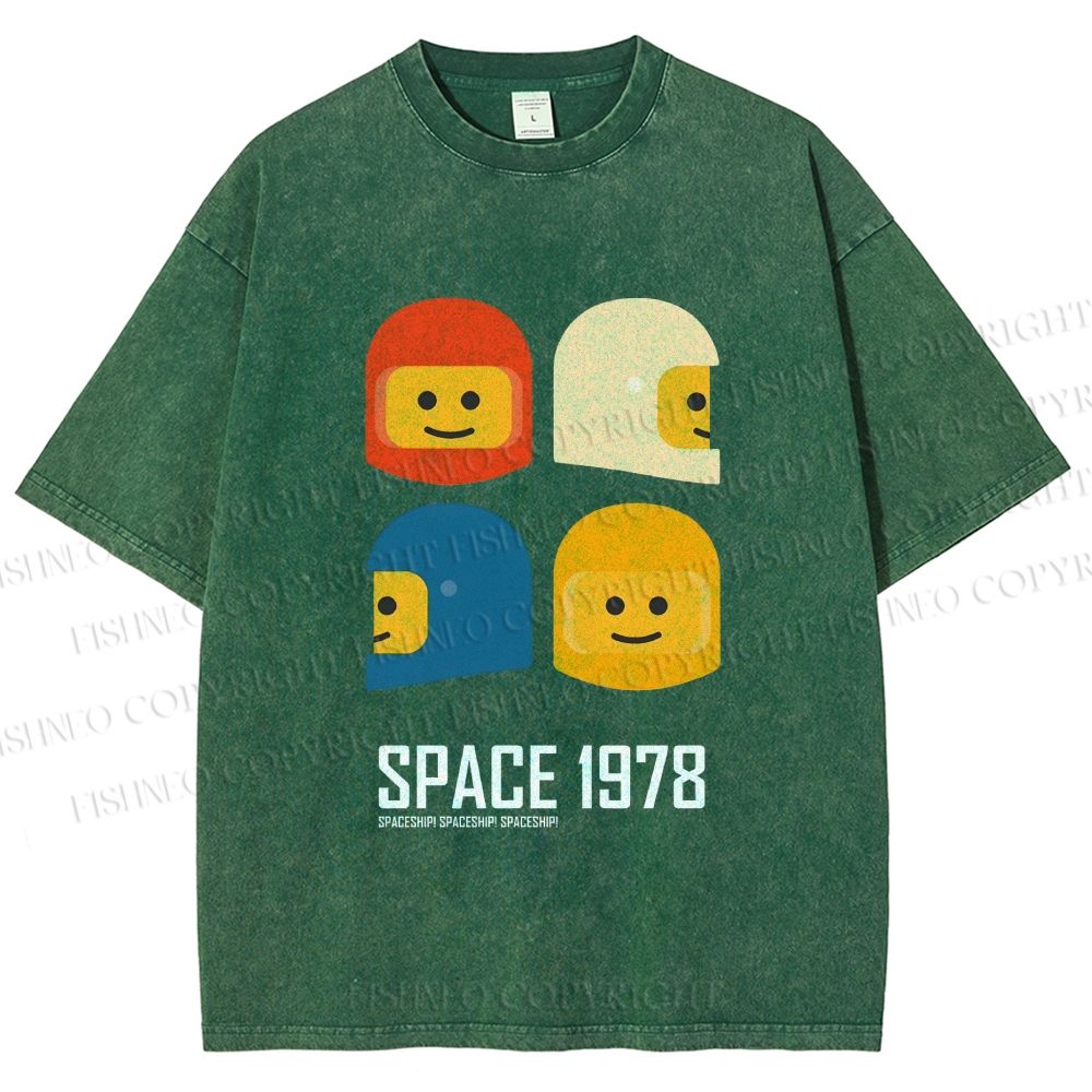 Unisex Space 1978 Printed Washed Tee
