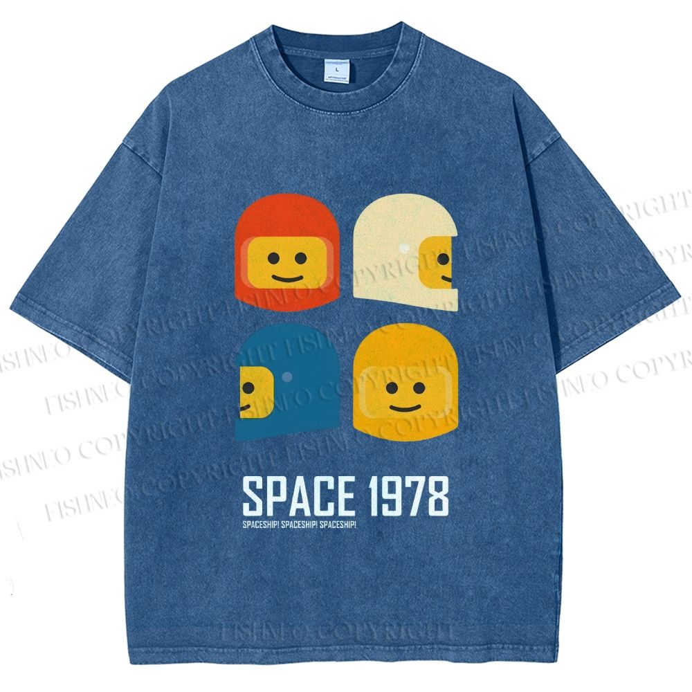 Unisex Space 1978 Printed Washed Tee