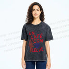 Unisex Café Con Leche Printed Washed Tee