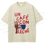 Unisex Café Con Leche Printed Washed Tee