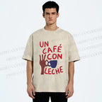 Unisex Café Con Leche Printed Washed Tee