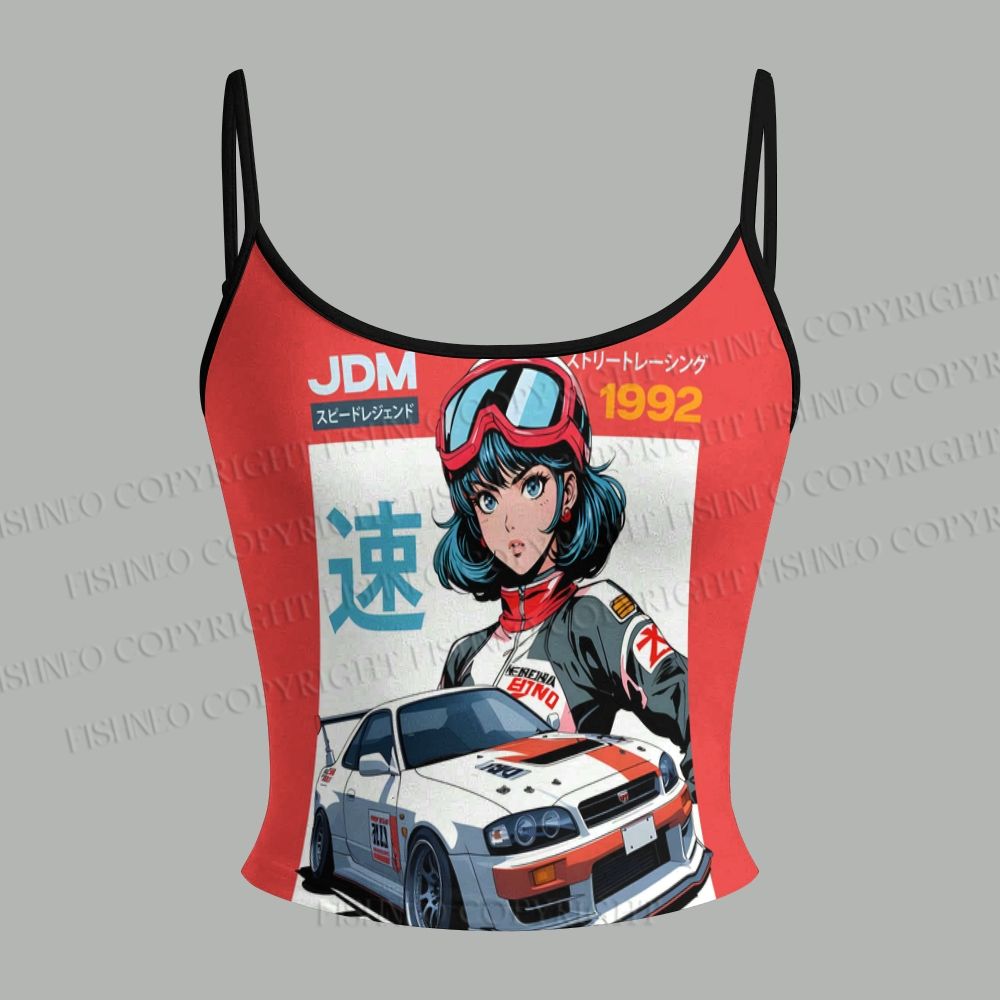1990s JDM Anime Printed Top & Elasticated Trousers Two-Piece Set