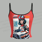 1990s JDM Anime Printed Top & Elasticated Trousers Two-Piece Set