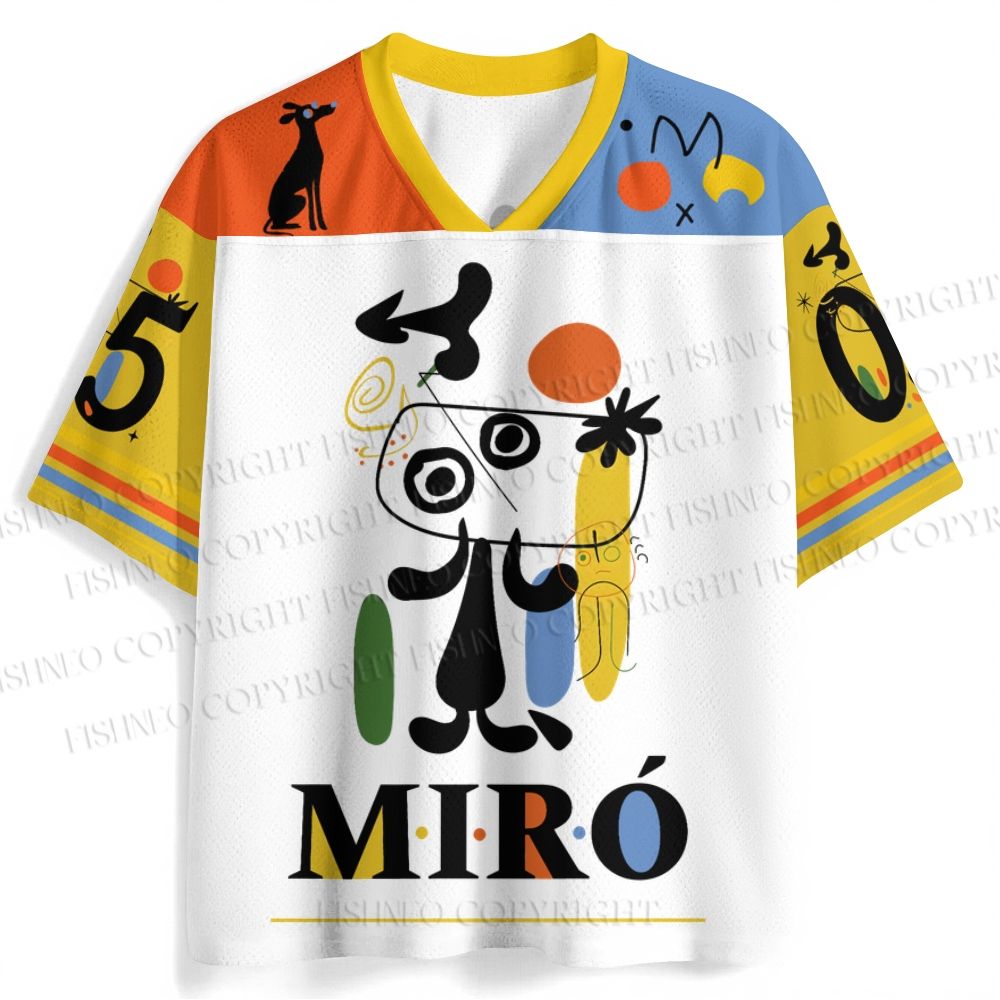 Joan Miró Style Dog Printed Jersey Shirts