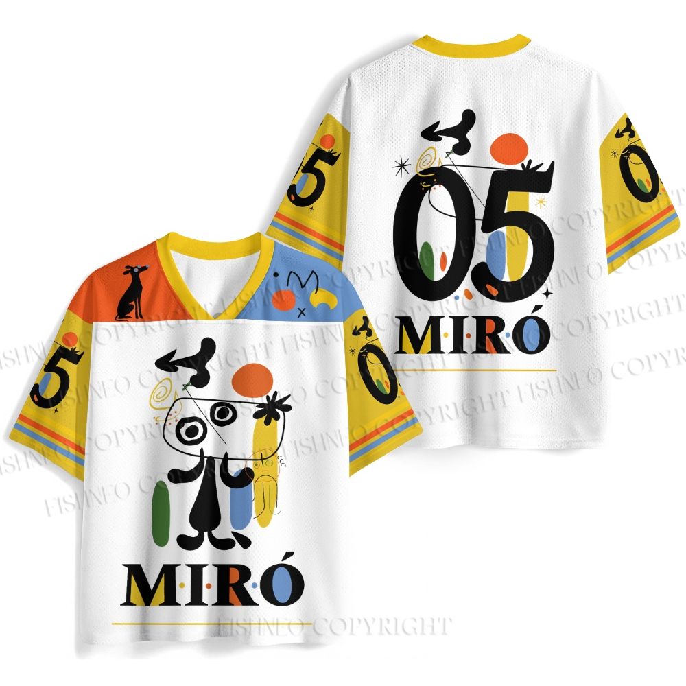 Joan Miró Style Dog Printed Jersey Shirts