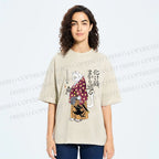 Unisex Ayako Ishiguro Japanese Samurai Cat Printed Washed Tee