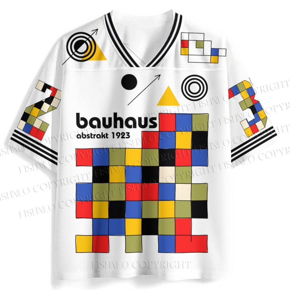 Bauhaus Colored Squares Printed Jersey Shirts
