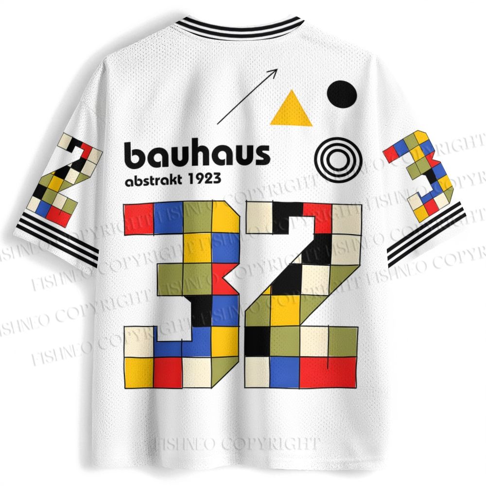 Bauhaus Colored Squares Printed Jersey Shirts