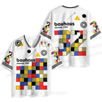 Bauhaus Colored Squares Printed Jersey Shirts