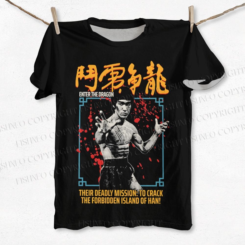 Unisex Bruce Lee Be Water Printed Classic T-shirt