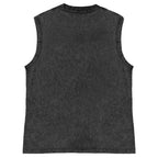 Unisex Printed Washed Meditating Sun Cat Tank Top