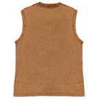 Unisex Printed Washed Meditating Sun Cat Tank Top
