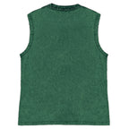 Unisex Printed Washed Meditating Sun Cat Tank Top