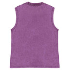 Unisex Printed Washed Meditating Sun Cat Tank Top