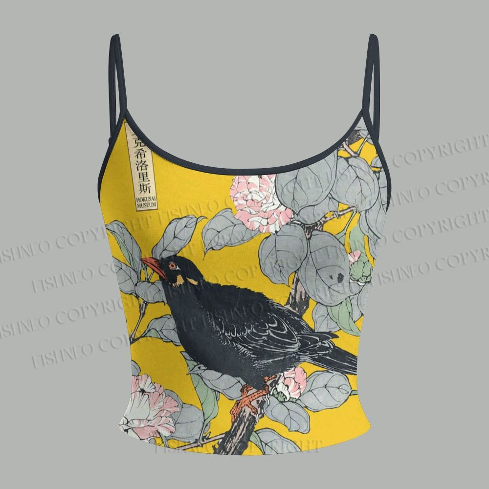 Vintage Bird in Flowers Top & Elasticated Trousers Two-Piece Set