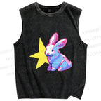 Unisex Printed Washed Bunny Tank Top