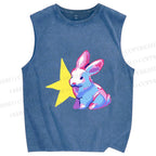 Unisex Printed Washed Bunny Tank Top