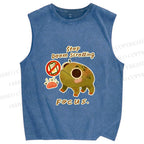 Unisex Printed Frog Washed Tank Top