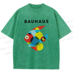 Unisex Bauhaus Fish Printed Washed Tee