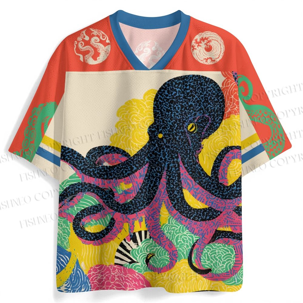 Japanese Ukiyo-e Octopus Jersey Shirts