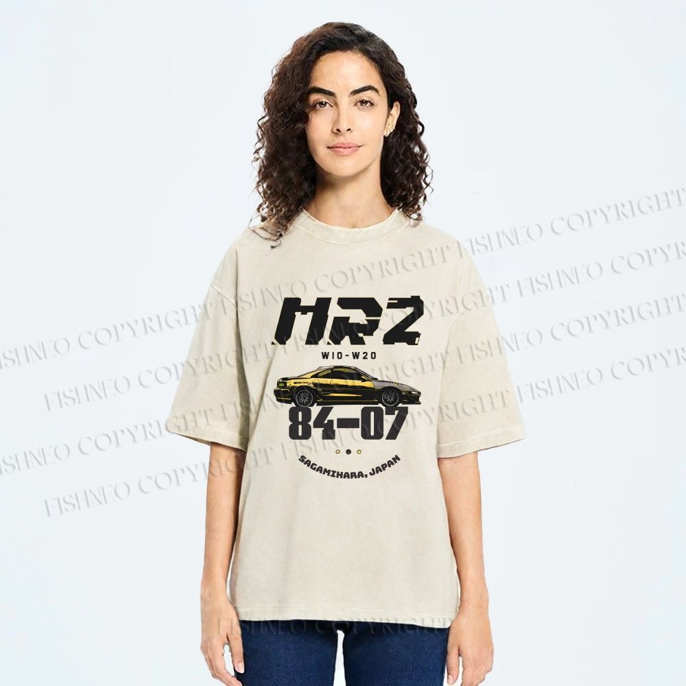 Unisex Toyota MR2 Printed Washed Tee